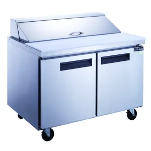 Dukers - DSP48-12-S2, Commercial 48" 12 Pan Salad, Sandwich Food Prep Table Refrigerator 11.47 cu. ft.