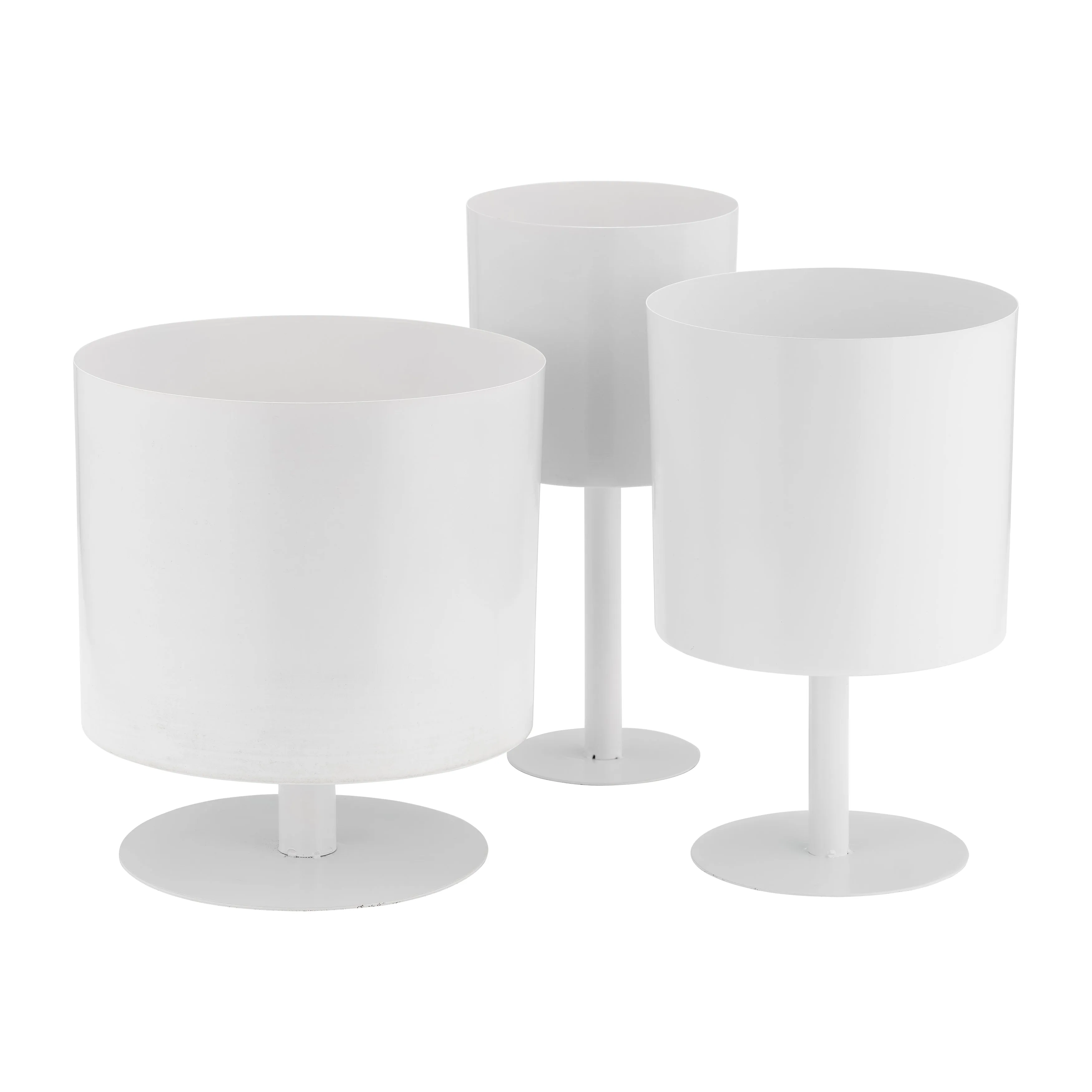 Ec Metal,6",flat Round Base Planter,white