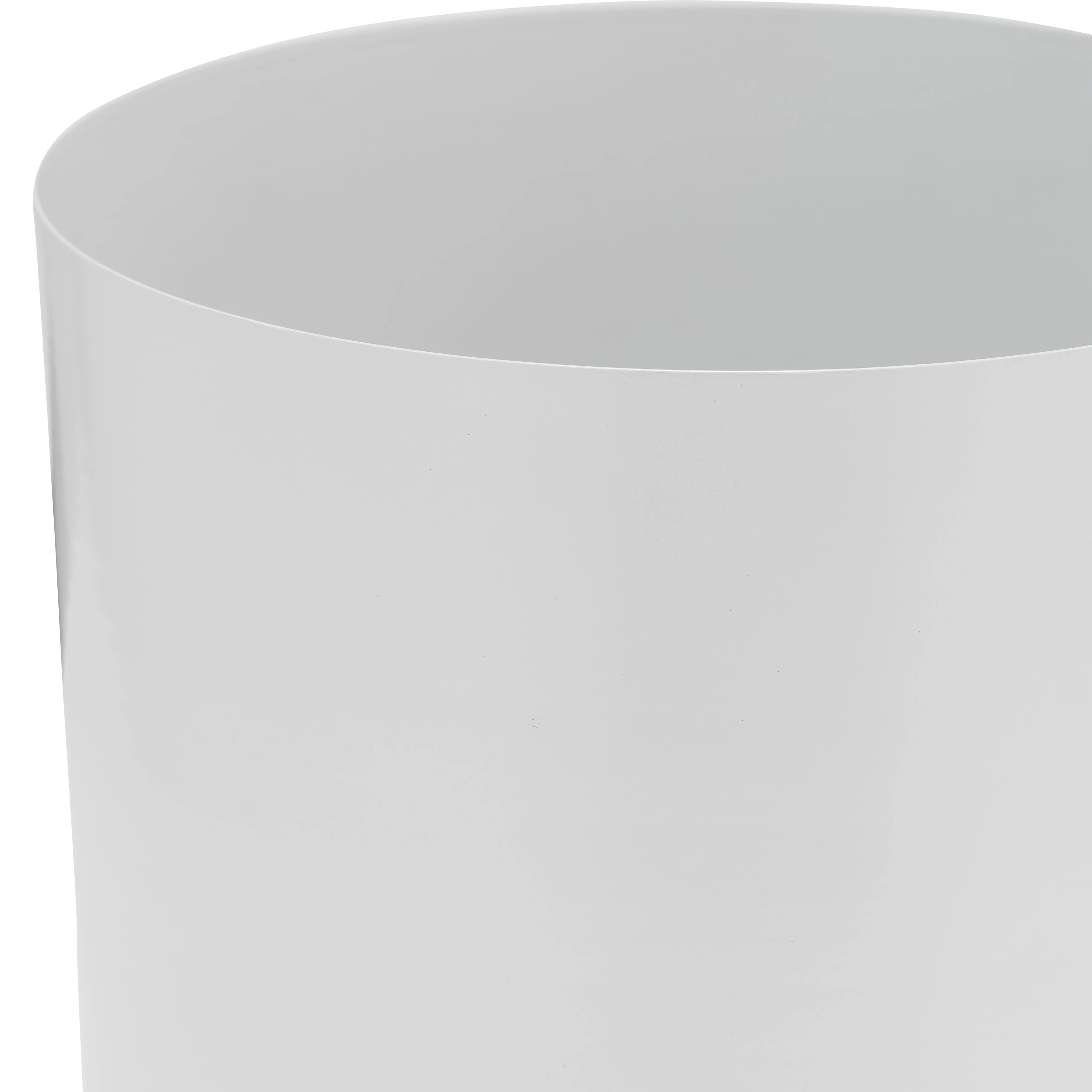 Ec Metal,6",flat Round Base Planter,white