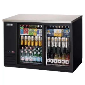 Everest - EBB48G-SD, Commercial 49" Back Bar Refrigerator Cooler Two Section 13 cu. ft.