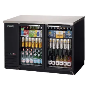 Everest - EBB59G, Commercial 57" Back Bar Refrigerator Cooler Two Section 20 cu. ft.