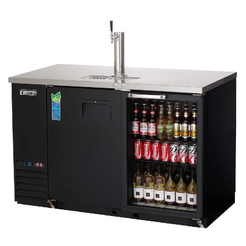 Everest - EBDS2-BBG-24, Commercial 49" Back Bar Direct Draw Keg Refrigerator Cooler Beer Dispenser