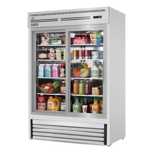 Everest - EMGR48-SS, Commercial 53" 2 Sliding Glass Door Merchandiser Refrigerator 48 cu.ft.