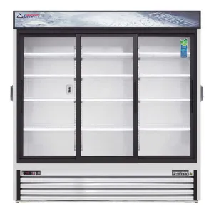 Everest - EMGR69C, Commercial 72" 3 Sliding Glass Door Chromatography Merchandiser Refrigerator 69 cu. ft.
