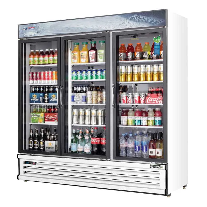 Everest - EMSGR69, Commercial 72" 3 Swing Glass Door Merchandiser Refrigerator 71 cu. ft.