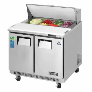 Everest - EPBNSR2, Commercial 35" 8 Pan Salad Sandwich Food Prep Table Refrigerator Two Section