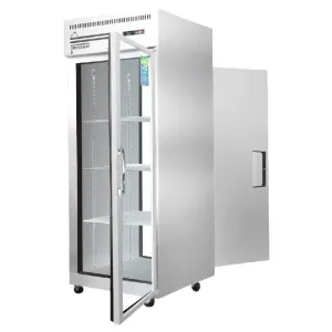 Everest - ESPT-1G-1S, Commercial 29" Reach-In 1 Glass 1 Solid Door Pass Thru Refrigerator 23 cu.ft.