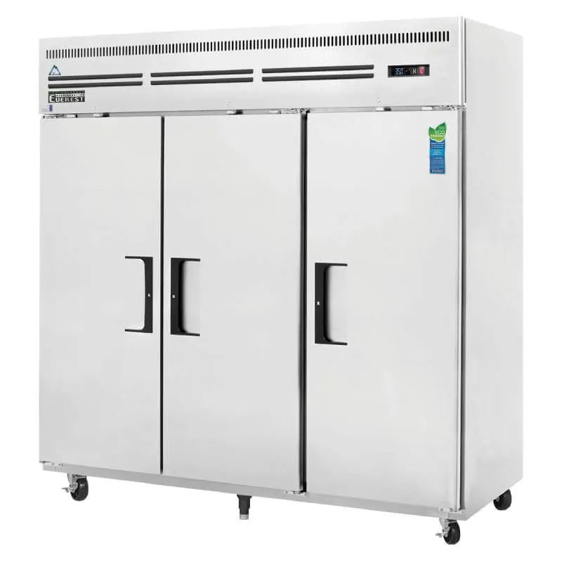 Everest - ESR3, Commercial 74" Three Solid Door Reach-In Refrigerator 71 cu.ft.