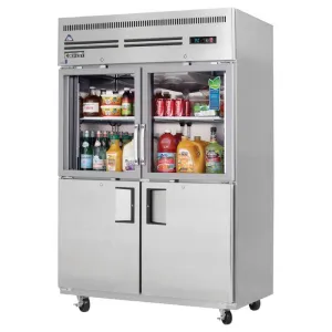 Everest's - EGSH4, 49" Two Glass 2 Solid Door Reach-in Refrigerator 53 cu.ft.