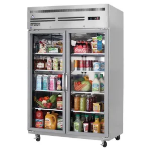 Everest's - ESGR2, Commercial 49" Two Glass Door Reach-In Refrigerator 53 cu. ft.