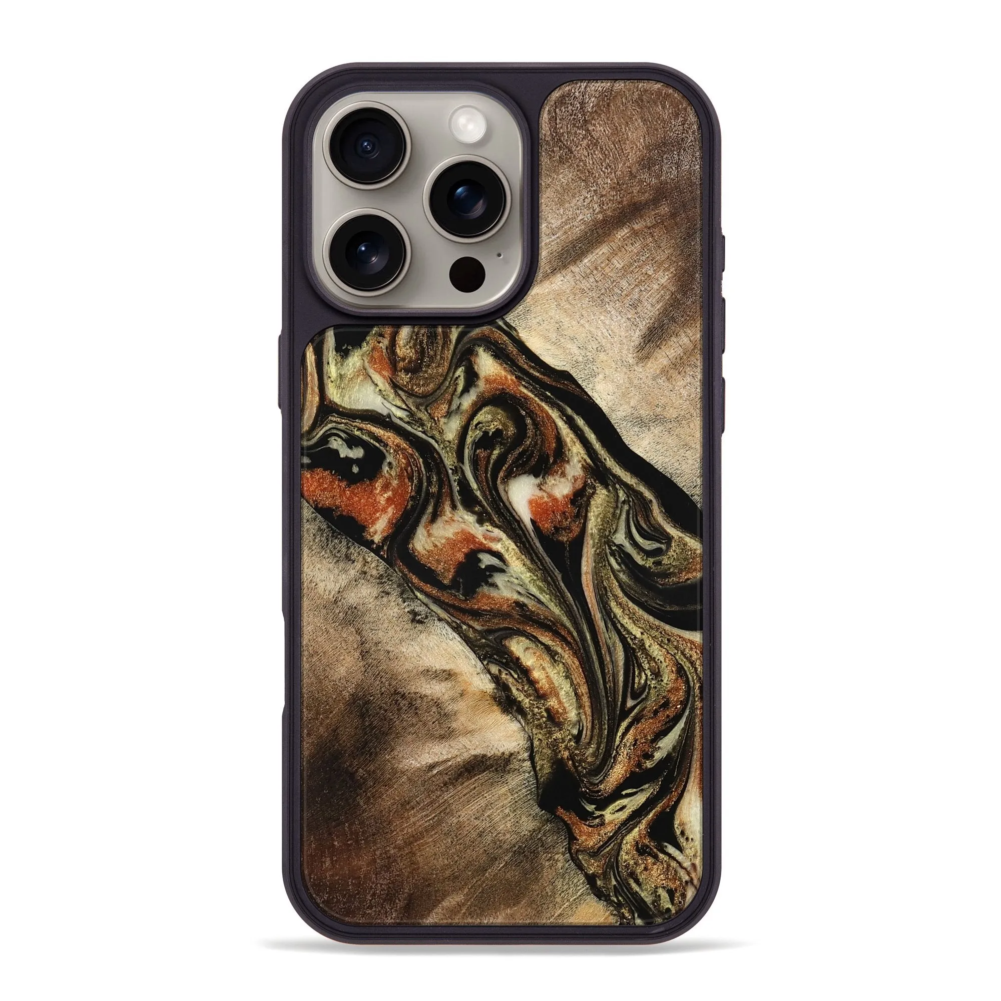 Screen Guard Bubble Resistant Film Iphone 16 Pro Max Wood Phone Case - Taniya (Black & White, 776234)