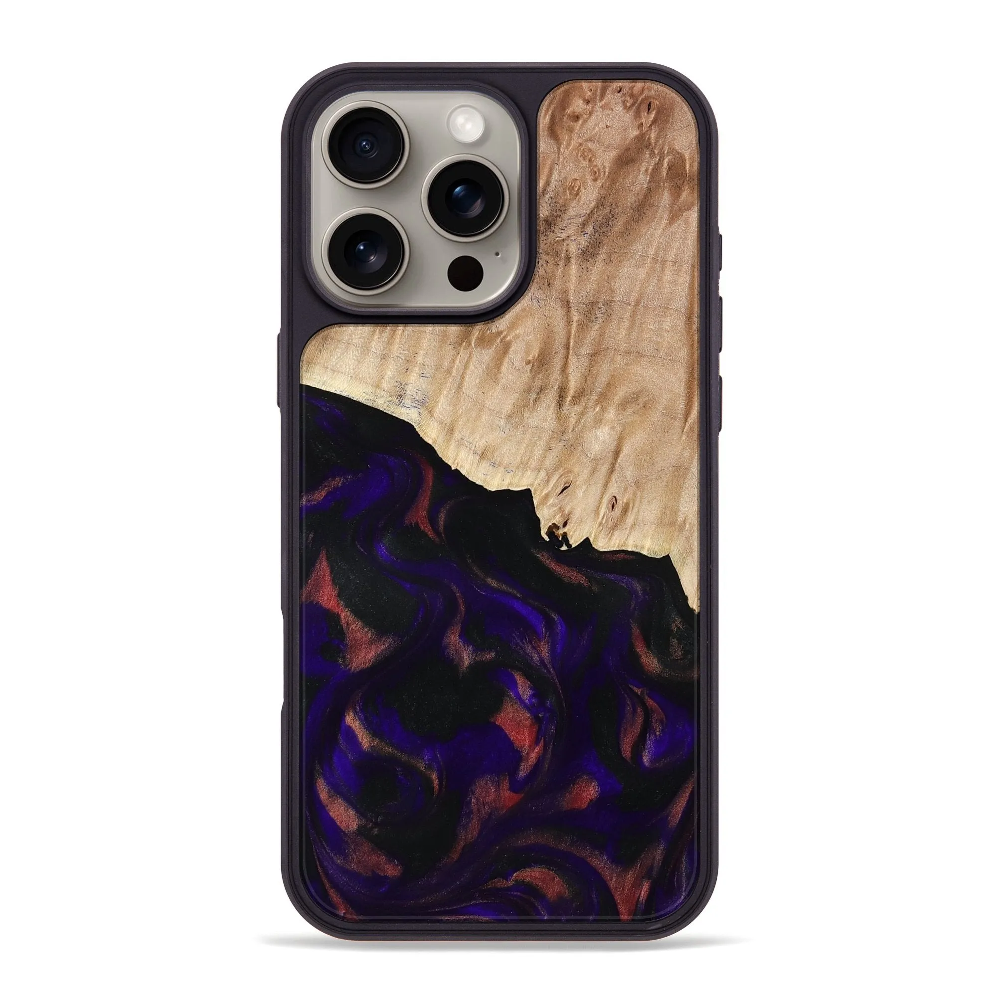 Iphone 16 Pro Max Wood Phone Case - Violeta (Purple, 778277) Case Friendly Glass Dustproof Cover