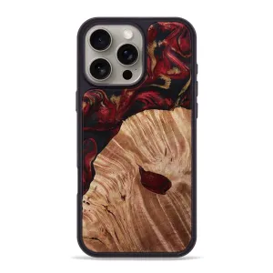 Iphone 16 Pro Max Wood Phone Case - Lailah (Red, 781663) Anti Blue Light Anti Scratch Shield