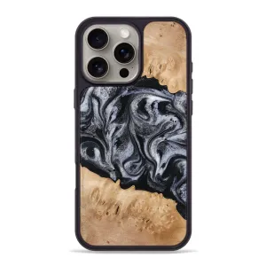 Iphone 16 Pro Max Wood Phone Case - Tyrell (Black & White, 776640) Rounded Edges