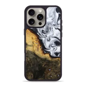 Raised Edges Iphone 16 Pro Max Wood Phone Case - Kaitlyn (Black & White, 779204)