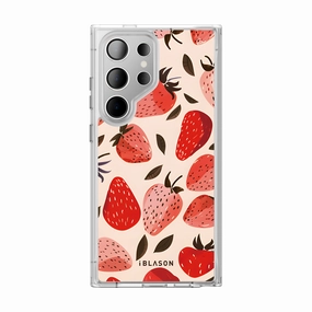 Galaxy S23 Ultra Halo Magsafe Cute Phone Case - Strawberries Fingerprint Repellent