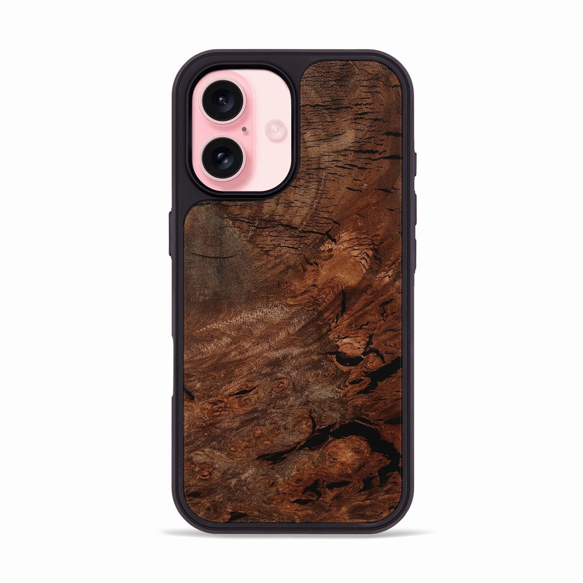 Shatterproof Glass Iphone 16 Wood Phone Case - Amelia (Wood Burl, 781872)