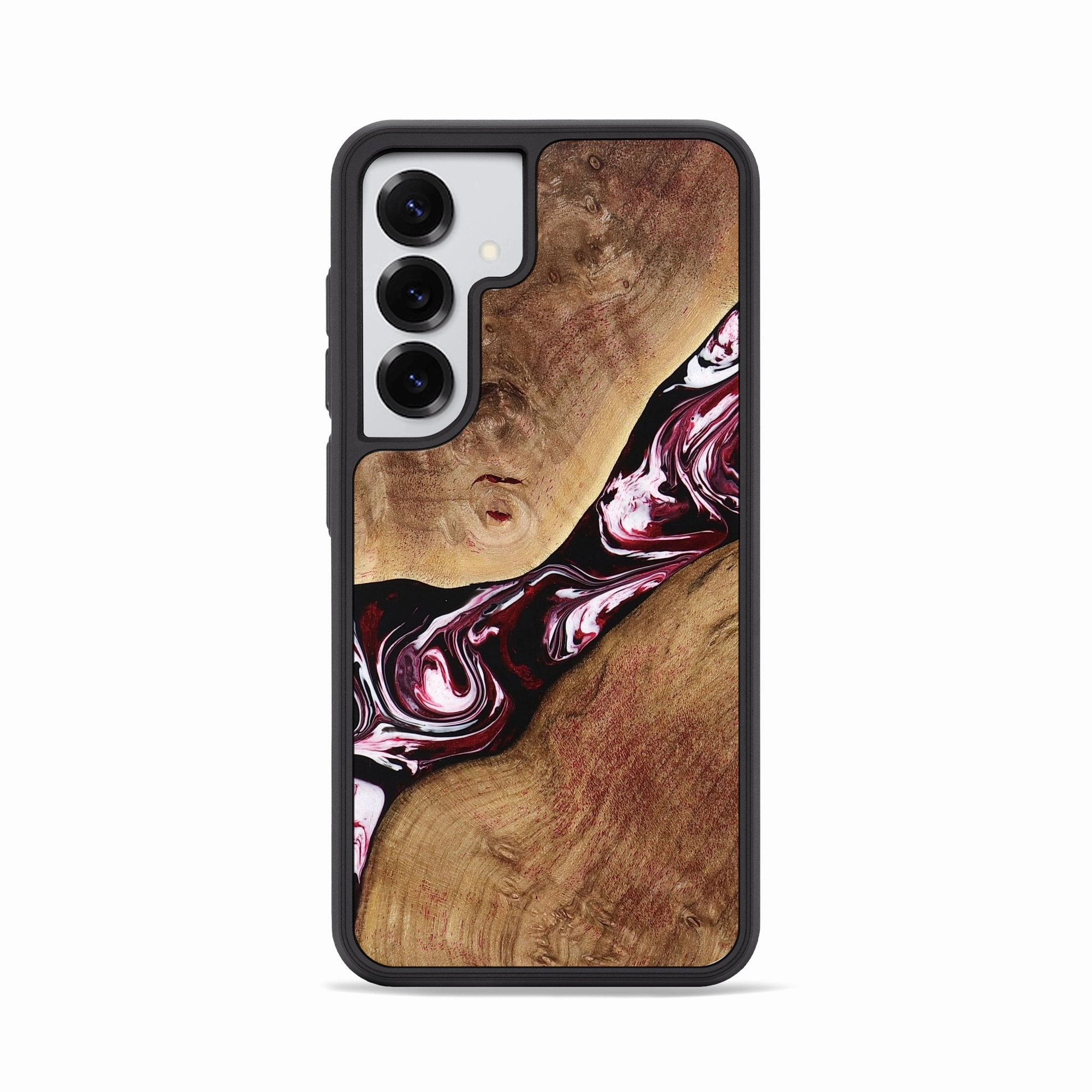 Galaxy S25 Wood Phone Case - Mylee (Red, 770384) Fingerprint Shield Shock Proof Film