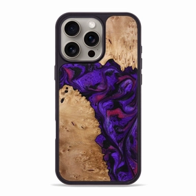 Iphone 16 Pro Max Wood Phone Case - Keyla (Purple, 773342) Anti Glare Film