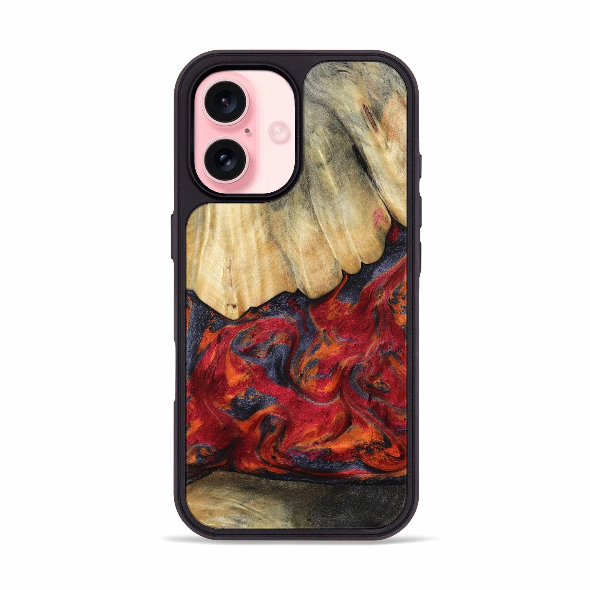 Anti Finger Smudge Film Scratch Resistant Iphone 16 Wood Phone Case - Shauna (Red, 781650)
