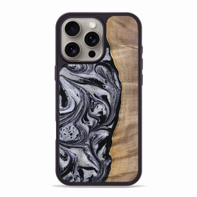 Reinforced Corners Iphone 16 Pro Max Wood Phone Case - Fisher (Black & White, 770239)