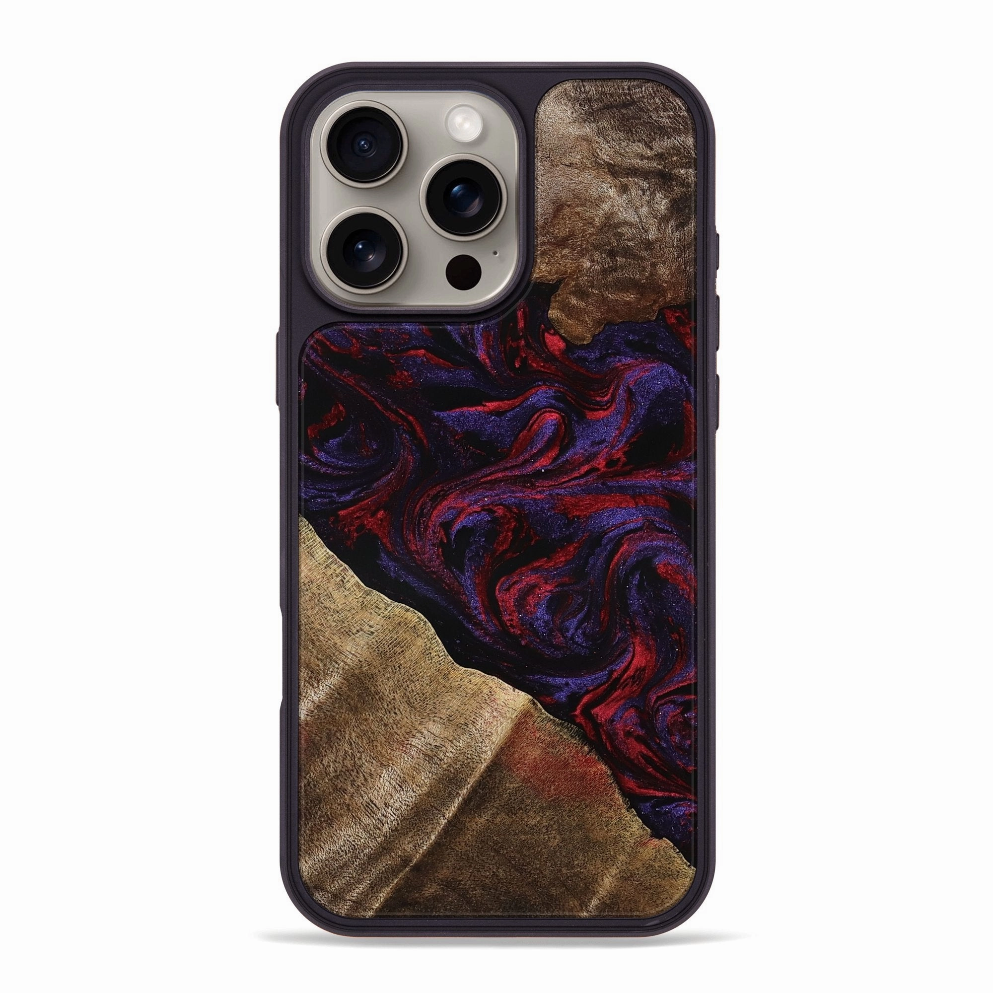 Anti Scratch Shield Iphone 16 Pro Max Wood Phone Case - Iliana (Red, 771177)