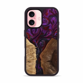 Iphone 16 Wood Phone Case - Avianna (Purple, 774714) Protective Layer Anti Yellowing