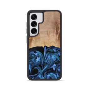 Galaxy S25 Wood Phone Case - Stacia (Blue, 778027) Anti Yellowing Film Grip Friendly