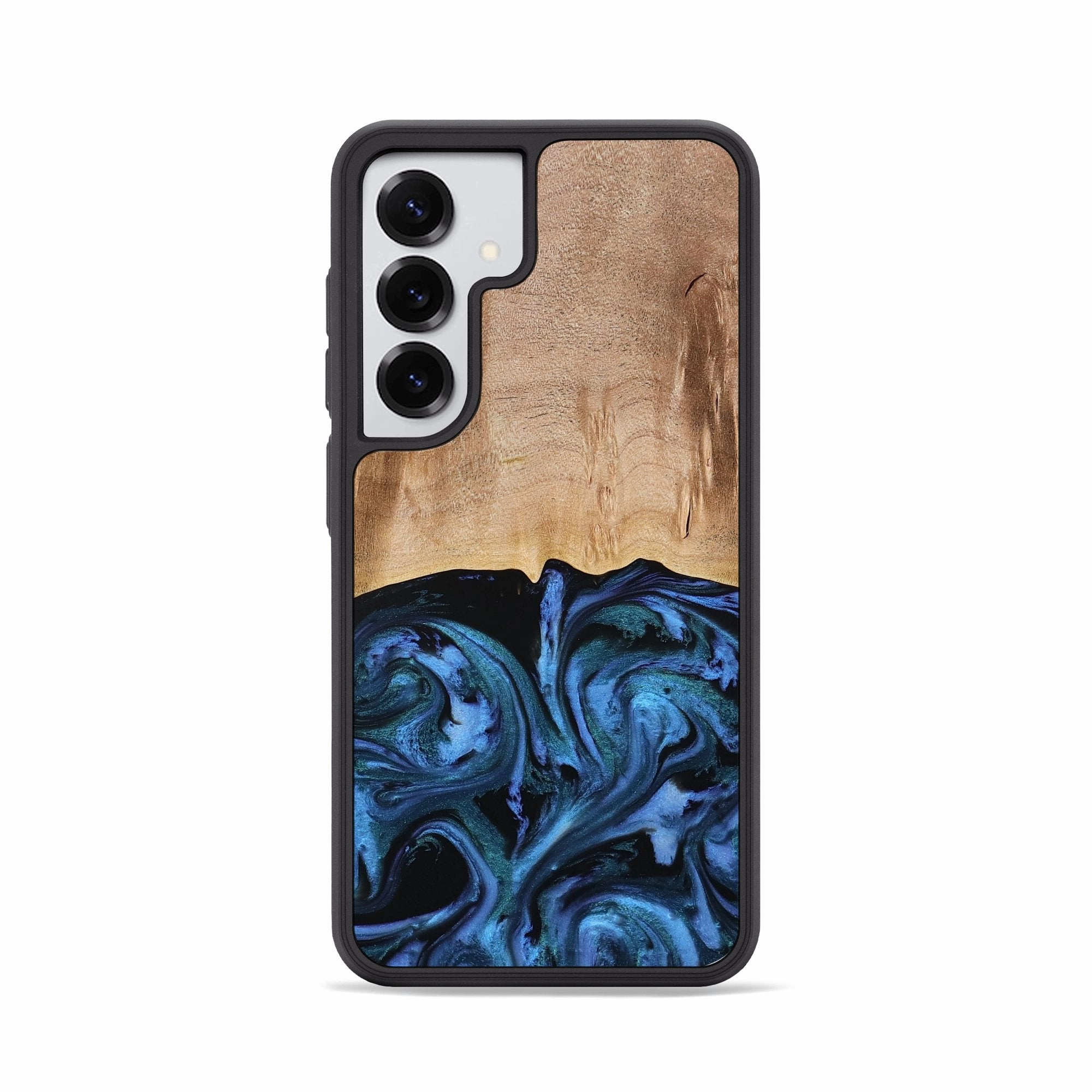 Galaxy S25 Wood Phone Case - Stacia (Blue, 778027) Anti Yellowing Film Grip Friendly