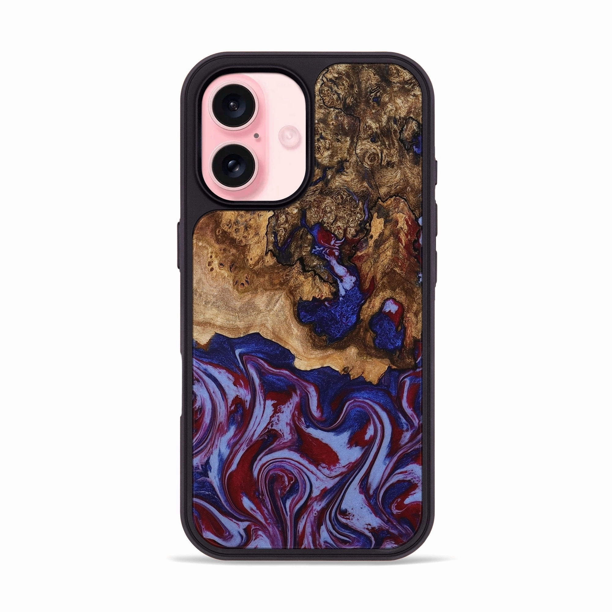 Anti Finger Smudge Film Iphone 16 Wood Phone Case - Janel (Red, 781664)