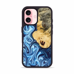 Iphone 16 Wood Phone Case - Tanesha (Blue, 772812) Easy Apply
