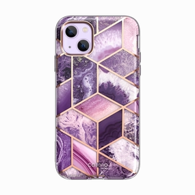 Easy Apply Anti Fingerprint Screen Iphone 14 Plus Cosmo Case- Purple
