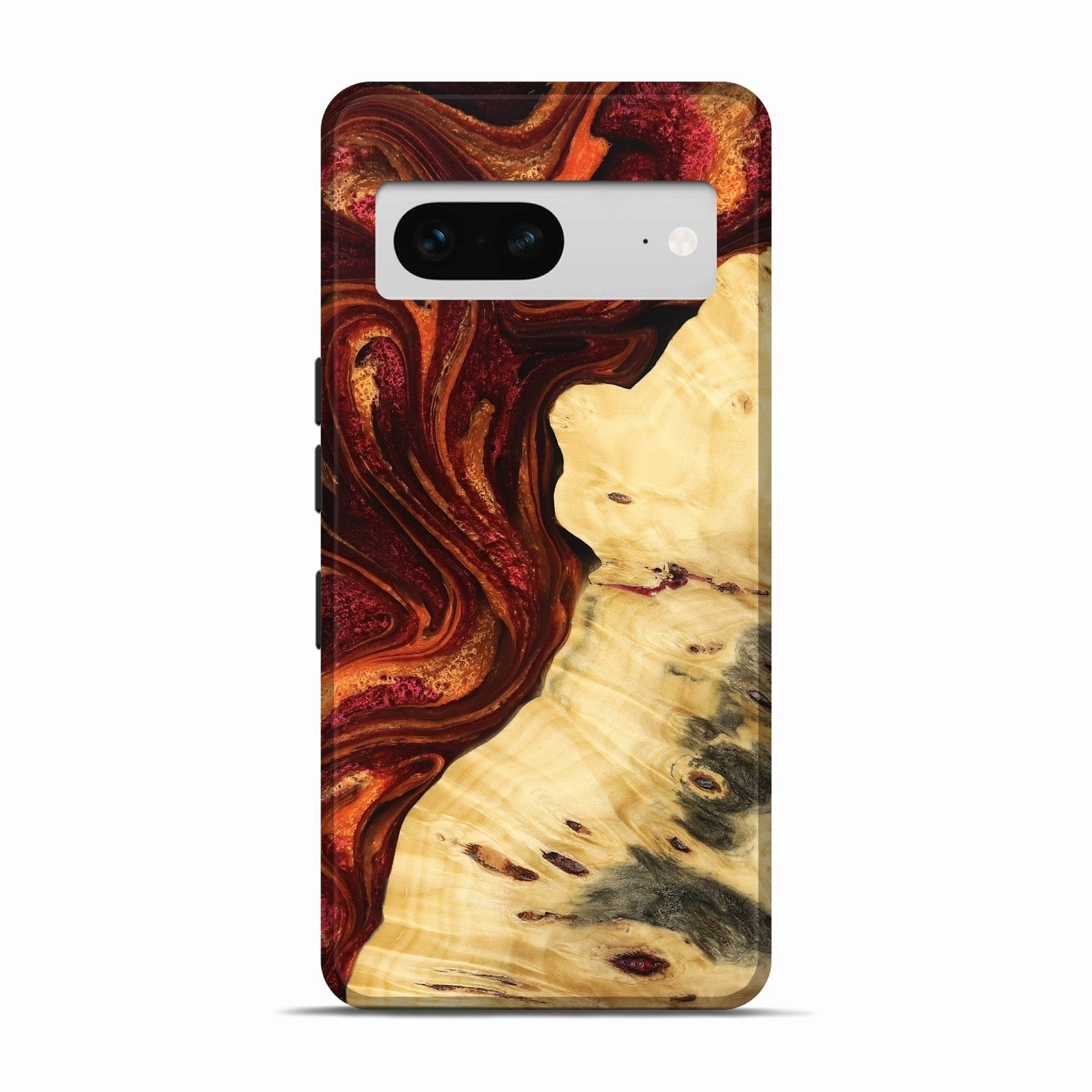 Pixel 7 Wood Live Edge Phone Case - Rena (Red, 776943) Anti Blue Light