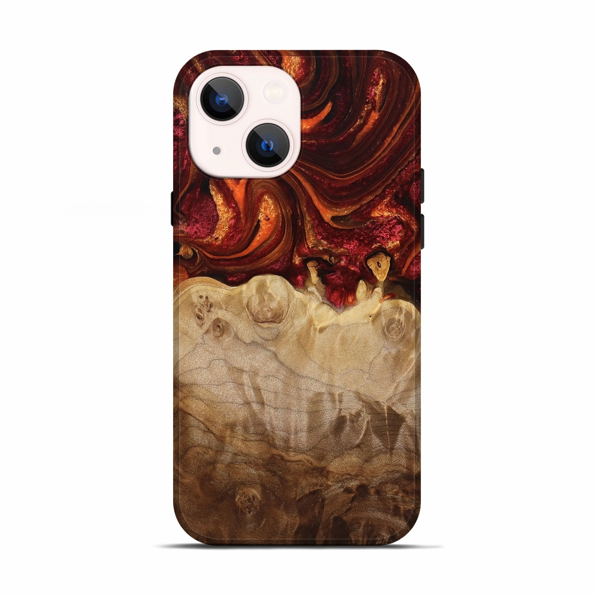 Iphone 13 Wood Live Edge Phone Case - Lona (Red, 776940) Anti Oil Film HD Screen Protector