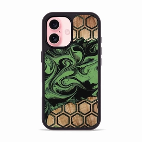Iphone 16 Wood Phone Case - Amoura (Pattern, 773626) Shockproof Tempered Glass