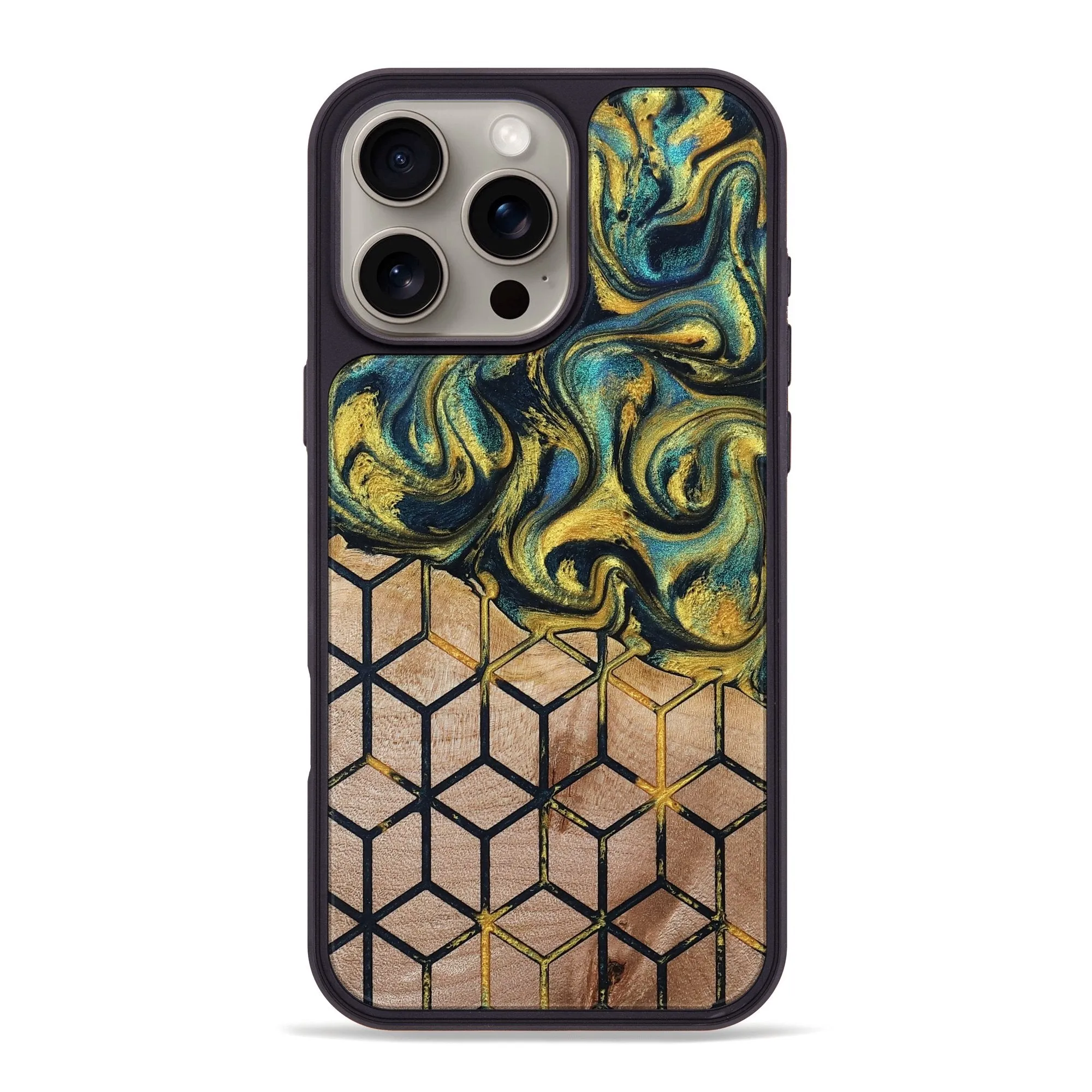 Fingerprint Shield Shock Guard Iphone 16 Pro Max Wood Phone Case - Axton (Pattern, 780845)