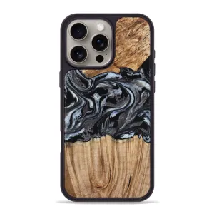 Anti Spy Film Easy Installation Iphone 16 Pro Max Wood Phone Case - Luz (Black & White, 776633)