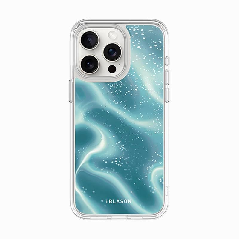 Iphone 14 Pro Halo Magsafe Cute Phone Case - Blue Retro Waves Self Healing