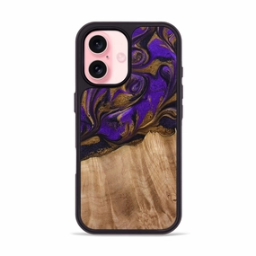 Anti Dust Iphone 16 Wood Phone Case - Kaley (Purple, 773360)