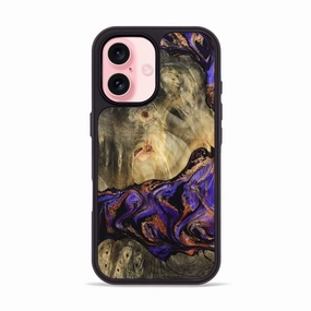 Tempered Screen Protector Anti Spy Film Iphone 16 Wood Phone Case - Matteo (Purple, 767853)