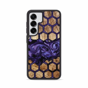 Tempered Glass Crystal Clear Galaxy S25 Wood Phone Case - Ettie (Pattern, 775905)
