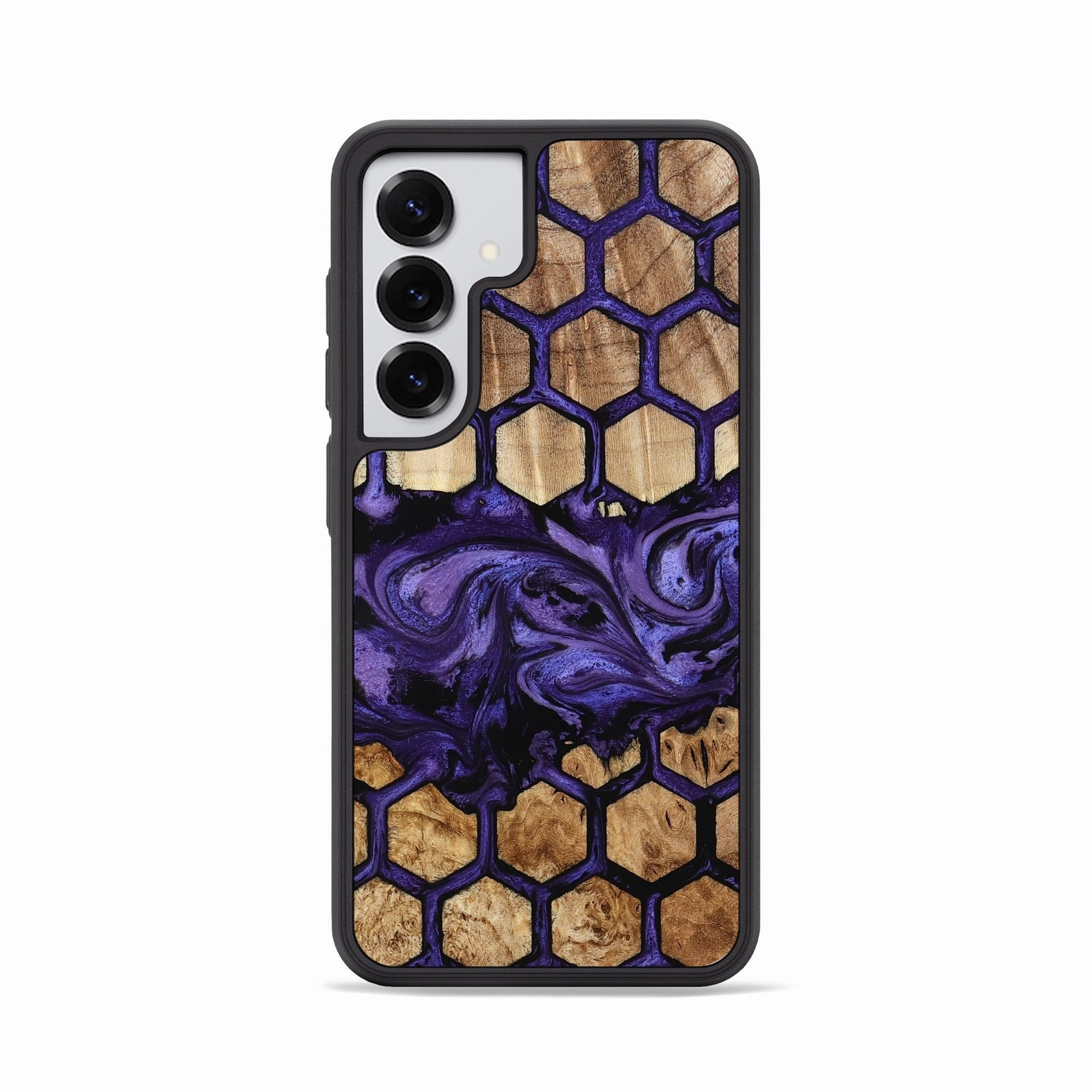Tempered Glass Crystal Clear Galaxy S25 Wood Phone Case - Ettie (Pattern, 775905)