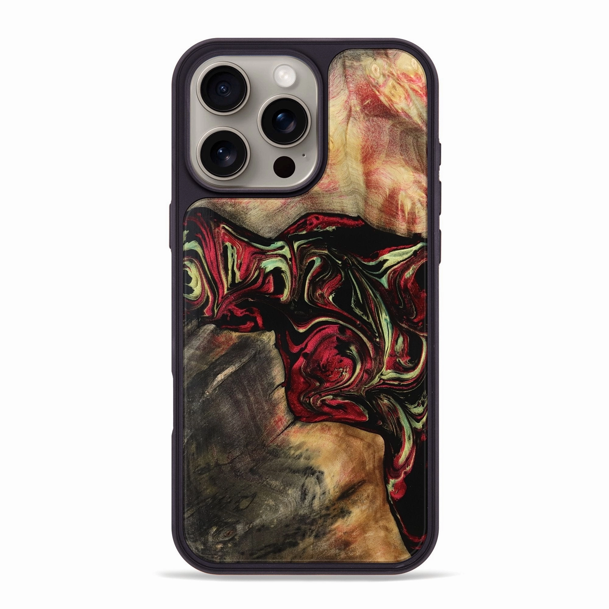Protective Cover Anti Finger Oil Coating Iphone 16 Pro Max Wood Phone Case - Cher (Red, 768502)
