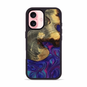 Iphone 16 Wood Phone Case - Dannie (Purple, 767877) Anti Shock Screen