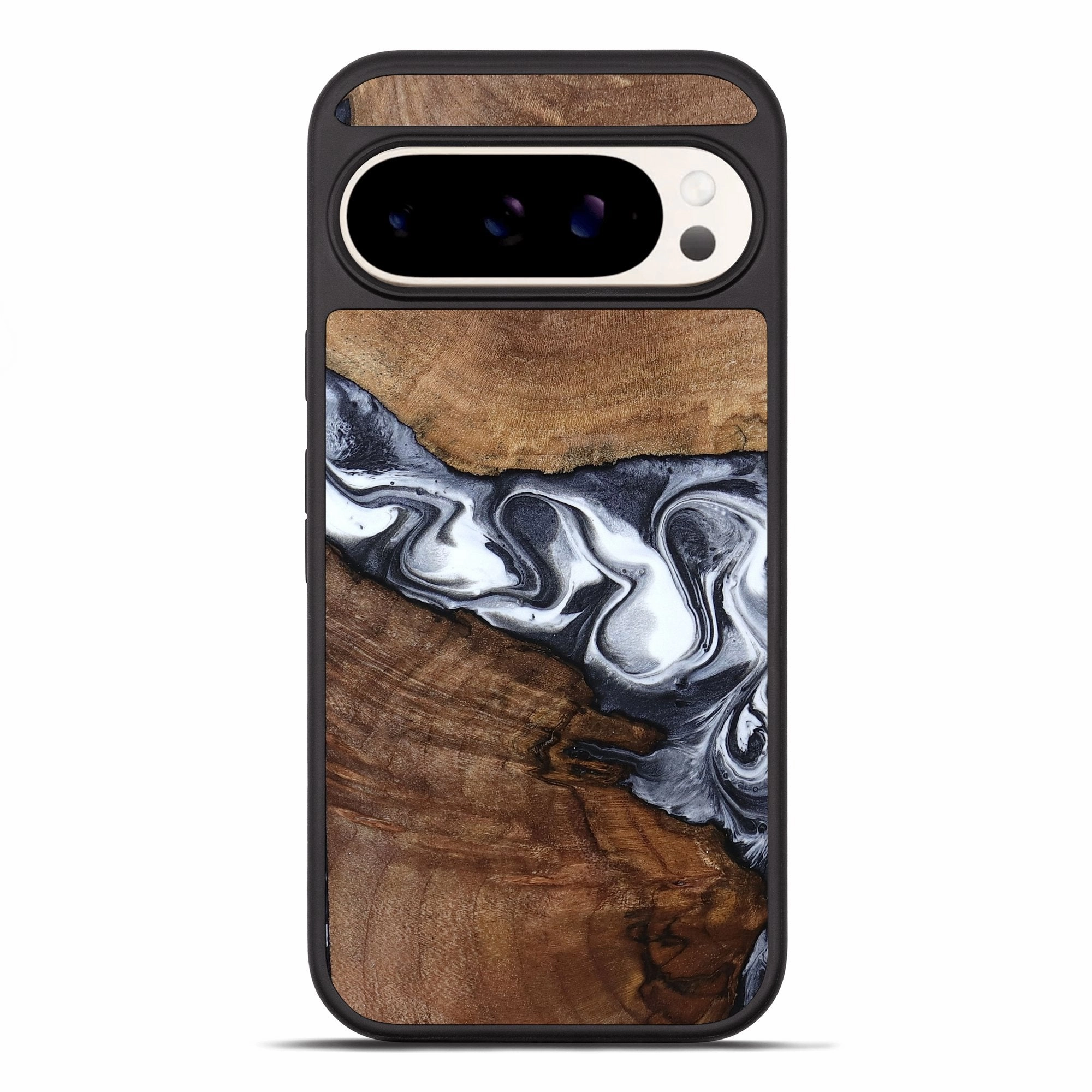 Scratch Proof Glass Pixel 10 Pro Xl Wood Phone Case - Aiden (Black & White, 781634)
