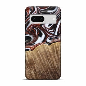 Anti Blue Light Pixel 7 Wood Live Edge Phone Case - Jakai (Black & White, 761660)