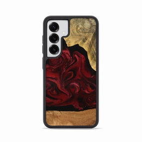 Shock Absorbing Galaxy S25 Wood Phone Case - Omer (Red, 776632)