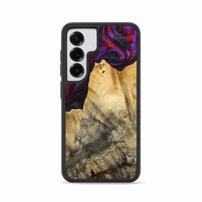 Galaxy S25 Wood Phone Case - Jaylene (Purple, 777024) Edge to Edge Protection Raised Edges