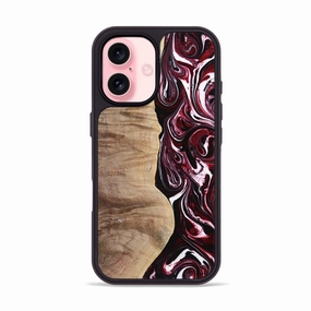 Bubble Resistant Film Iphone 16 Wood Phone Case - Cassidy (Red, 770332)