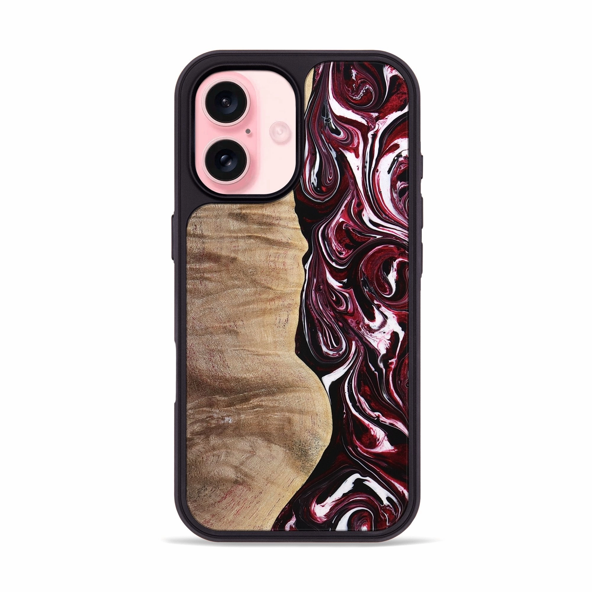 Bubble Resistant Film Iphone 16 Wood Phone Case - Cassidy (Red, 770332)